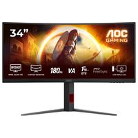 מסך מחשב קעור לגיימינג AOC 34" VA UWQHD 180Hz 0.5ms 1500R