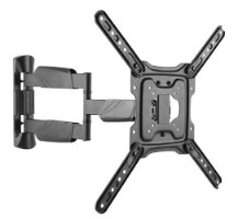 מתקן תליה דו מפרקי למסכים 23"-65" Lumi LPA50-443AL – מתקן תליה שחור מורחב על רקע לבן