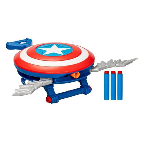 נרף - מגן קפטן אמריקה יורה חיצים - NERF Captain America Skyshot Blaster