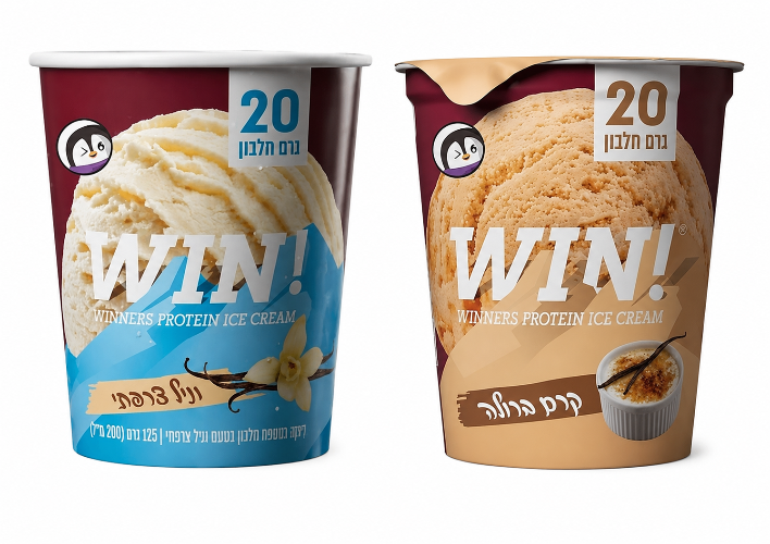 WIN-גלידת חלבון בטעמים 125 גרם כשר