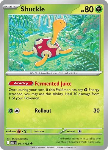 קלף בודד single פוקימון - shuckle - Mega Evolution - 011/132
