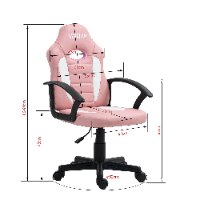 כיסא תלמיד ארגונומי לנוער עם ידיות בצבע ורוד ולבן | מקט LEVEL UP | 301A-PW | קפיץ קפוץ
