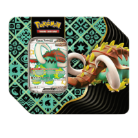 Pokemon TCG: Paldean Fates  Shiny Great Tusk ex Tin AM קלפי פוקימון TCG מקוריים מארז פח