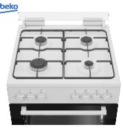 תנור משולב כיריים גז 60 ס"מ דגם FSE62122DWDSL בקו BEKO לבן