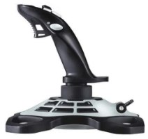 בקר טיסה Logitech Extreme 3D Pro Joystick – פריט בודד בצבע שחור ואפור עומד על רקע לבן