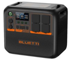 תחנת כוח ניידת Bluetti AC200PL 2304Wh – שחורה עם הדגשות כתומות מסך דיגיטלי ושפע יציאות טעינה בחזית