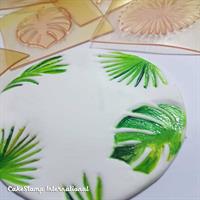 Tropical Garden Mat | palm leaves botanical print | Lovebirds | Tropical Summer Wedding Stamp