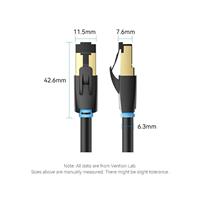 כבל רשת מצופה זהב - VENTION CAT8 SSTP 40GBPS/2000HZ/28AWG/1M
