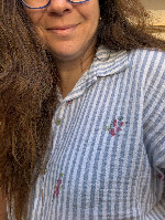 חולצת טטרה פרחים ופסים תכלת