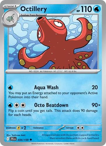 קלף בודד single פוקימון - octillery - Journey Together - 034/159