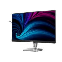 מסך מחשב מקצועי 27 אינץ' Philips 27B2U6903 – פריט בודד מסך שחור עם תמונה מופשטת על מעמד כסוף עם 4K