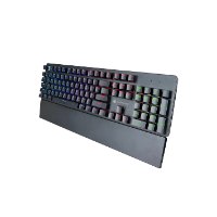 מקלדת גיימינג מכאנית חוטית עם משענת יד Miracase MMCK200 – מקלדת כהה עם תאורת RGB ססגונית ומשענת יד