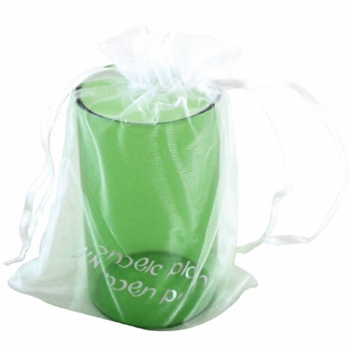 כוס חופה לחתן, זכוכית בצבע ירוק, מגיעה בתוך תיק רשת "אם אשכחך"