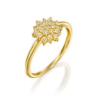 טבעת נצנוץ של אהבה משובצת יהלומים בזהב צהוב או לבן 14 קראט