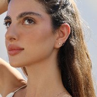 עגילי כוכב הצפון ויהלום שרשרת לשני חורים