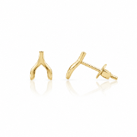 עגילי זהב WISHBONE