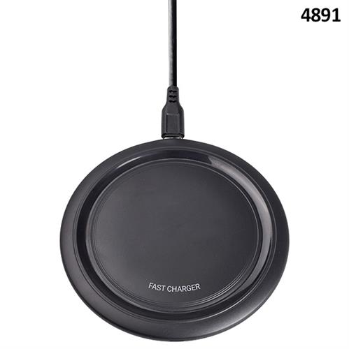 מטען אלחוטי שולחני עגול שחור , עוצמתי 15W דגם 4891