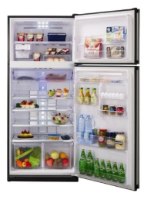 מקרר מקפיא עליון 587 ליטר נטו 3850 Sharp עם התקן שבת מובנה - גימור שחור