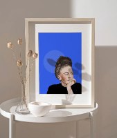 הדפס ציור נייר - פרידה קאלו טרופית כחולה