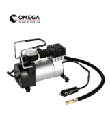 מדחס אוויר 12V מתכת 150 PSI כולל שעון לחץ OMEGA