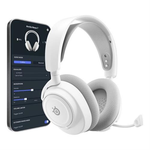 אוזניות גיימינג אלחוטיות SteelSeries Arctis Nova 7 Gen 2 לבן