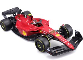 דגם מכונית בוראגו פרארי פורמולה 1 אדום 1:18 Bburago Ferrari F1-75 Charles Sainz