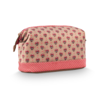 תיק איפור גדול ורוד קטיפה COOPER JAIPUR FLOWER 26X12X18
