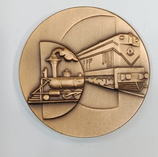 רכבת ישראל- שנת 1979, מדליה ברונזה, 59 מ"מ, החברה הממשלתית למדליות ולמטבעות