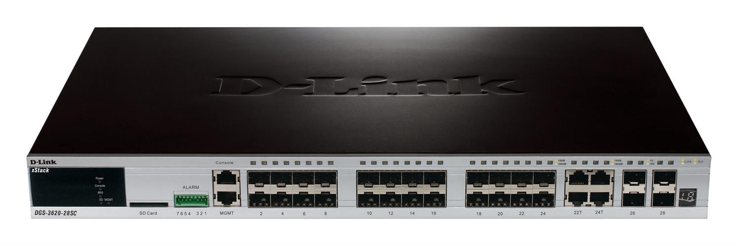 D-Link 28 Port Switch / 24-port Gigabit SFP + 4 x SFP + 4 x 10G SFP+