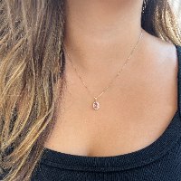 שרשרת עם תליון אבן ספיר אובל