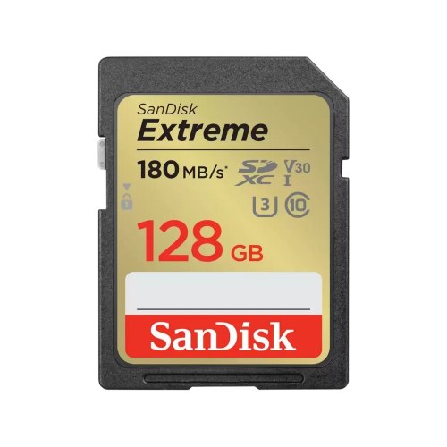 כרטיס SD SanDisk Extreme 128GB V30 במהירות 180MB/s סנדיסק
