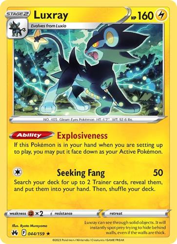 קלף בודד single פוקימון - luxray - Crown Zenith - 044/159