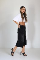 גינס ברמודה שילוב חגורה וצעיף