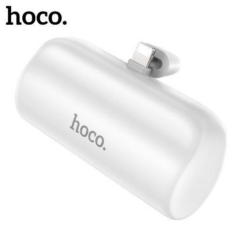 סוללת גיבוי סופר קטנה 5000mAh חיבור לאייפון  HOCO J106 Lightning עם רגלית מעמד צבע לבן