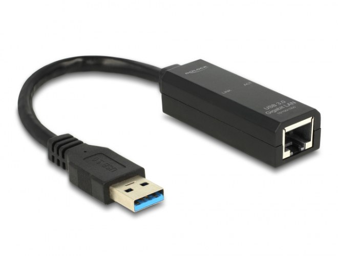 מתאם רשת Delock Adapter USB 3.1 Type-A male to Gigabit LAN