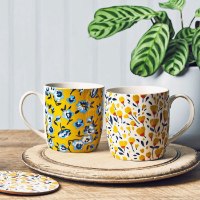 מארז ספל ותחתית תואמת פרחי אדמונית החורש Floral