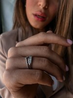 טבעת ז'אן - זרקונים כסף 925