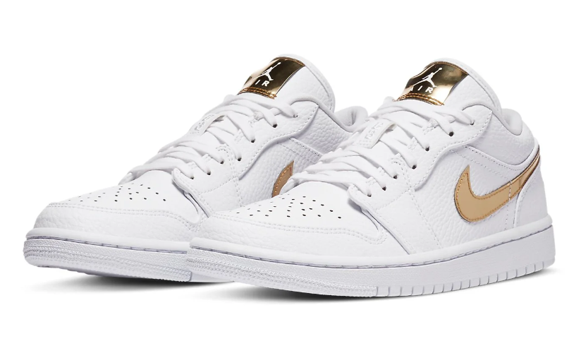 סניקרס אייר ג'ורדן Air Jordan 1 Low GOLD לבן זהב