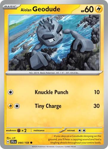 קלף בודד single פוקימון - alolan geodude - Journey Together - 044/159