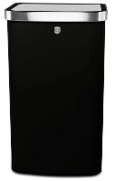 פח אשפה מעוצב חיישן אוטומטי Berlinger Haus BH9795 60L – מבט חזיתי על פח אשפה שחור מלבני עם פס