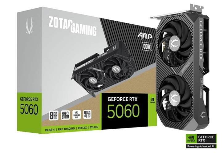כרטיס מסך – ZOTAC GAMING GeForce RTX 5060 AMP CORE 8GB