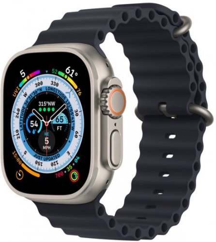 שעון חכם Apple Watch Ultra 49mm GPS + Cellular צבע שעון Titanium Case צבע רצועה Midnight Ocean Band