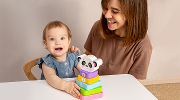 מגדל קוביות פנדה מעץ לילדים 51130 מאת בית העץ