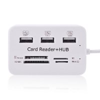 מפצל USB 3.0 וקורא כרטיסים TF/SD/MS/M2