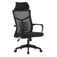 כיסא מנהלים ארגונומי אלגנטי עם ידיות בצבע שחור LIAN