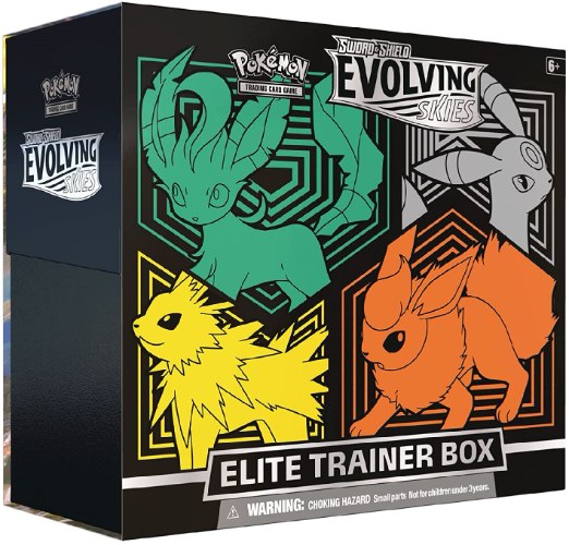 קלפי פוקימון אליט טריינר Pokémon Evolving Skies Leafeon, Umbreon, Jolteon, Flareon Elite Trainer Box