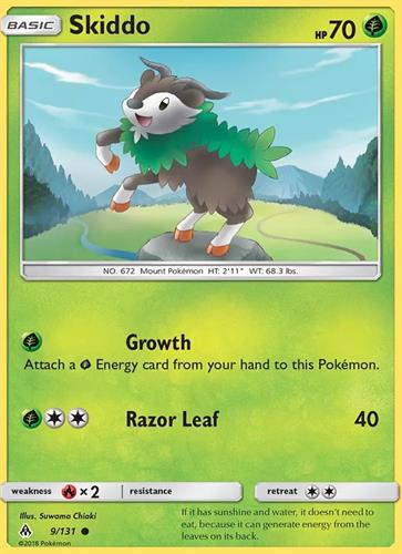 קלף בודד single פוקימון - skiddo - Forbidden Light - 9/131