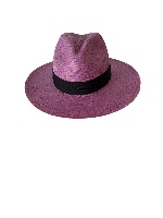 מגבעת  קיצי בצבע סגול  - כובע לנשים - white felt Fedora Israel