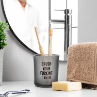 כוס למברשות שיניים עם מסר Brush Your Fucking Teeth - מארז לא מושלם