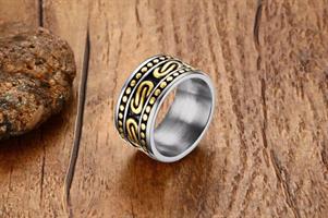 טבעת פלדת אל-חלד רחבה אופנענים לגברים / נשים